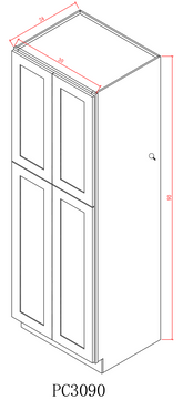 Tall 30" - Natural Shaker 30 Inches Pantry Cabinet